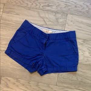 Royal blue J. Crew broken in Chino shorts, size 2